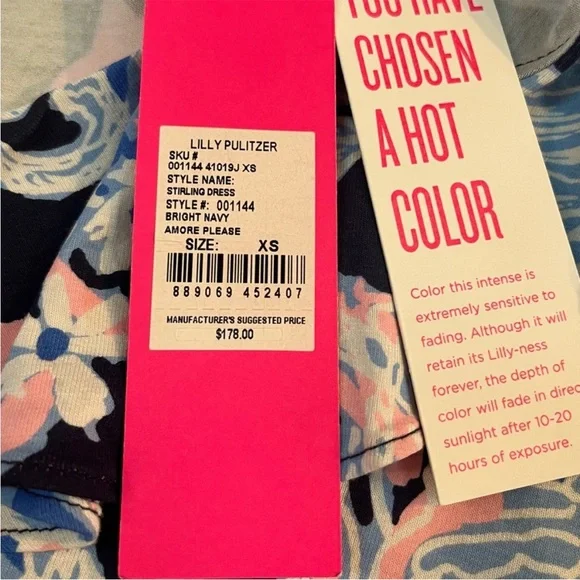 Lilly Pulitzer Stirling Dress Bright Amore Please XS NWT - Picture 7 of 8